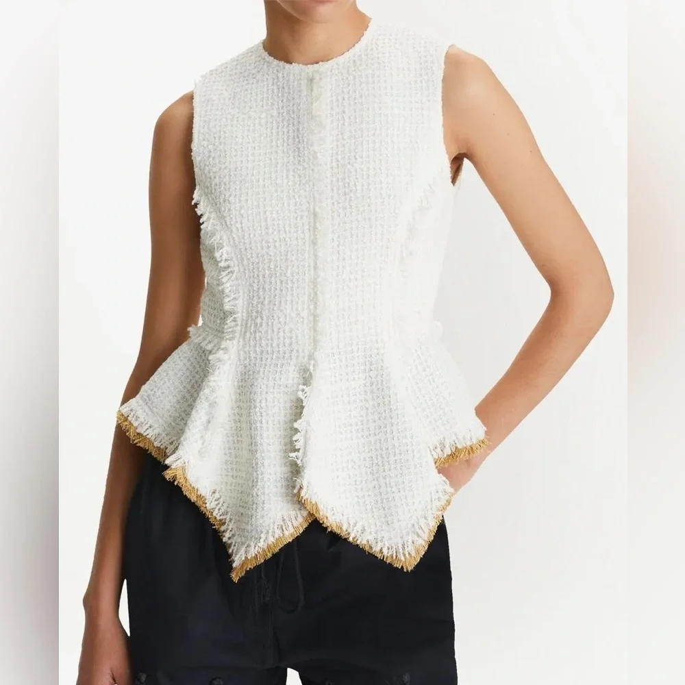 NWT Tory Burch COTTON TWEED Peplum TOP 00